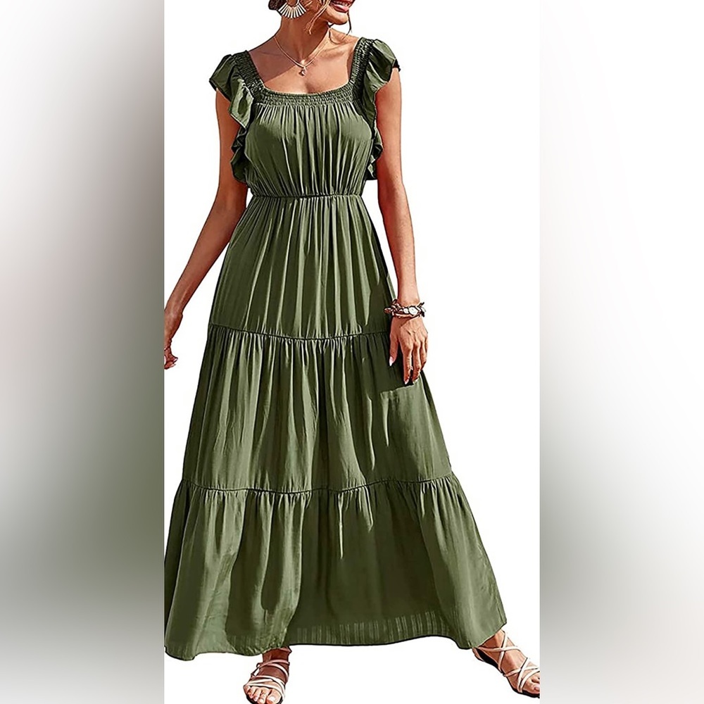 NWT | Pretty Garden | Army Green Maxi Dress | XL